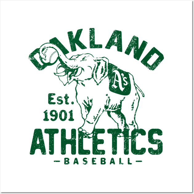 Vintage Oakland A's by Buck Tee Originals Wall Art by Buck Tee